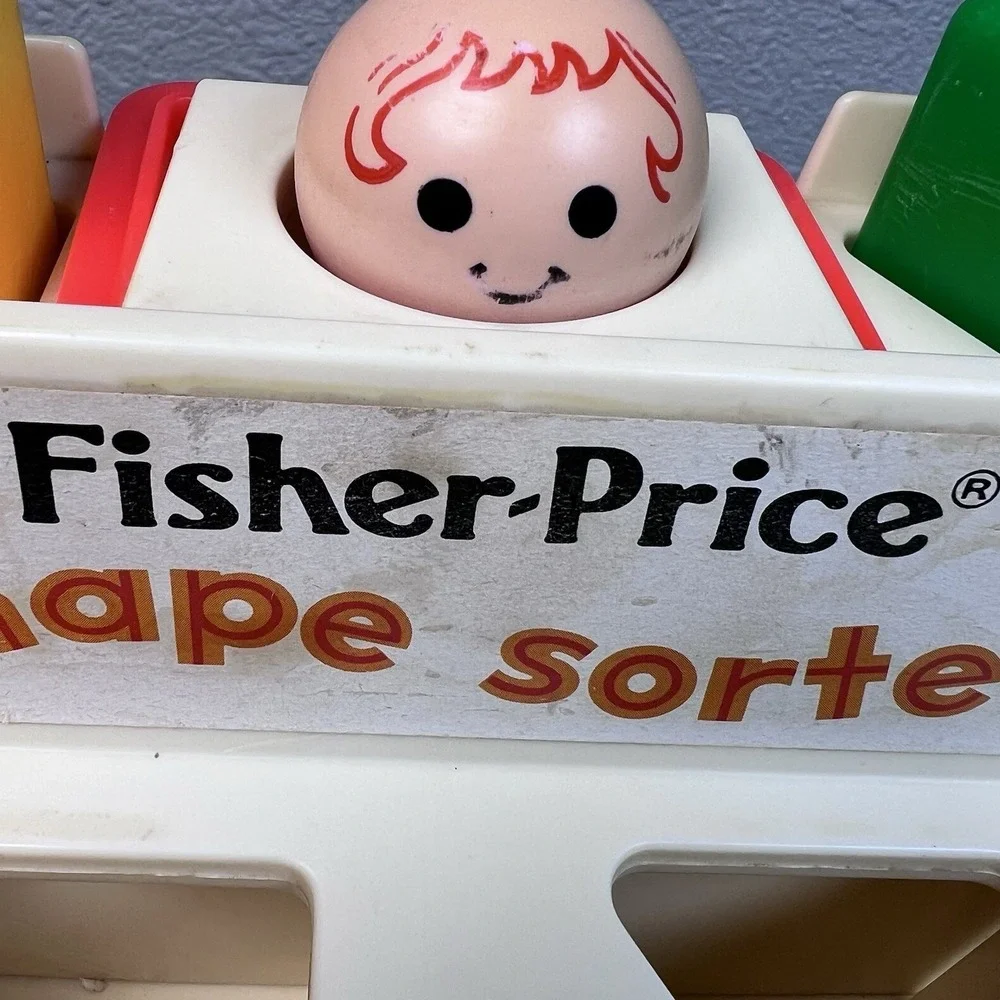 Vintage 1974 Fisher Price Shape Sorter Block Activity Center Educational 412 USA